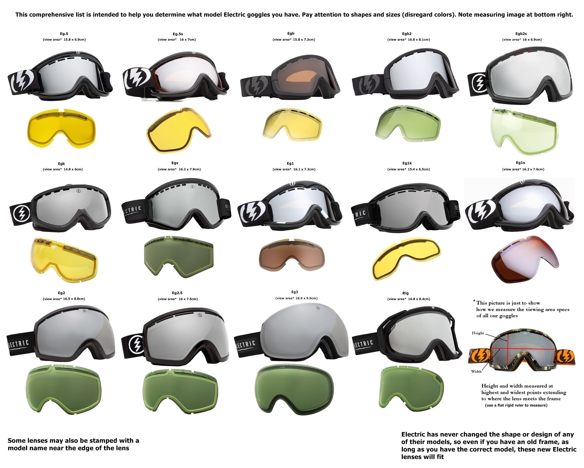 Goggle Lens Color Chart